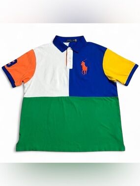Polo Ralph Lauren Big Pony Color-Blocked Mesh Polo Shirt Size 2XB Big Tall